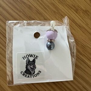 Howie Creations Purple and Gray Beaded Stick Pin - NWOT